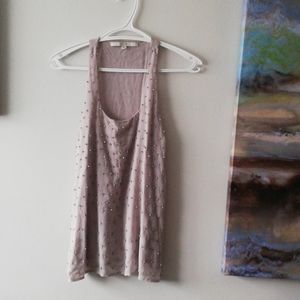 Pale Grey Studded Tank Blouse